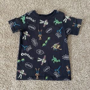 Disney store toddler boys black buzz lightyear woody toy story t-shirt size XS 4